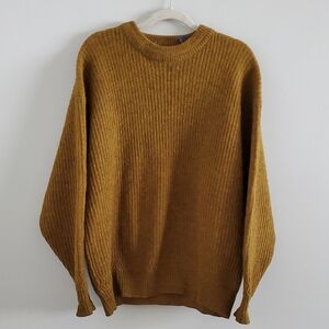 Vintage Wm. H. Leishman Men's Golden Mustard Crewneck Pure Wool Sweater Sz M